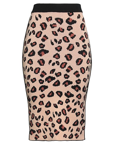 SIMONA CORSELLINI Midi skirt Beige 52% Viscose, 28% Polyester, 20% Nylon