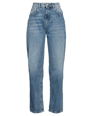 ICON DENIM Denim pants Blue 100% Cotton