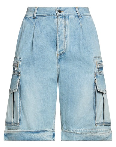 BALMAIN Denim shorts Blue 100% Cotton