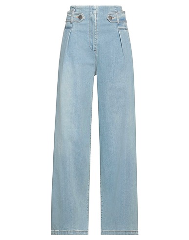 FEDERICA TOSI Denim trousers Blue 98% Cotton, 2% Elastane