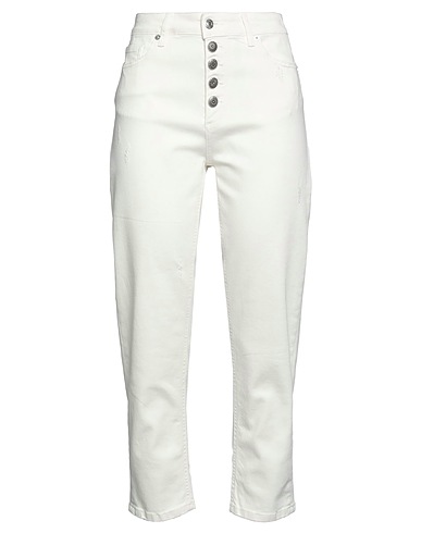 VICOLO Denim pants BIANCO 92% Cotton, 6% Elastomultiester, 2% Elastane