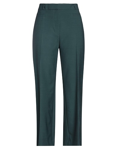 TRUE ROYAL Casual pants Dark green 52% Polyester, 43% Virgin Wool, 5% Elastane
