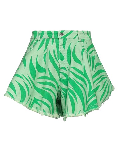 DÉPENDANCE Denim shorts Green 99% Cotton, 1% Elastane