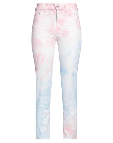 CHIARA FERRAGNI Denim pants Ivory 97% Cotton, 3% Elastane