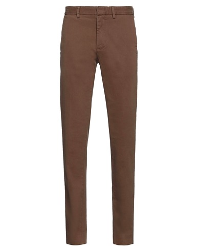 GRIFONI Casual pants Brown 98% Cotton, 2% Elastane