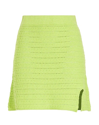 8 by YOOX Minigonna COTTON BLEND CABLE KNIT MINI SKIRT
 Verde chiaro 75% Cotone riciclato, 20% Poliestere riciclato, 5% Altre Fibre
