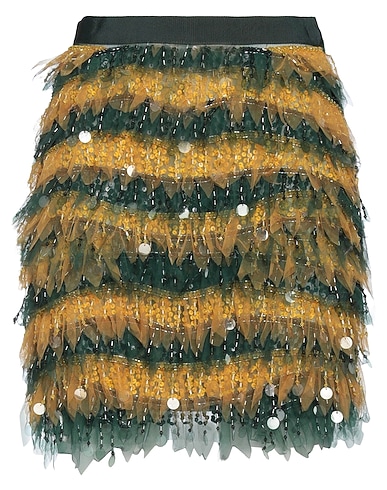 ELISABETTA FRANCHI Mini skirt Dark green 70% Cotton, 23% Polyester, 7% Other Fibres, Polyamide, Elastane