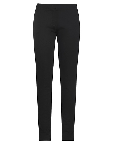 OBLÒ® UNIQUE Casual trouser Black 65% Viscose, 30% Nylon, 5% Elastane