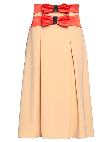 ELISABETTA FRANCHI Midi skirt Beige 100% Polyester