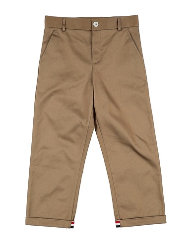THOM BROWNE Casual trouser Khaki 100% Cotton, Mother-of-pearl