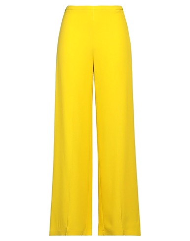 FORTE_FORTE Casual trouser Yellow 57% Acetate, 43% Viscose