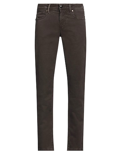 RE_HASH Denim pants Dark brown 98% Cotton, 2% Elastane