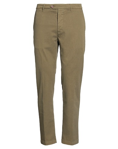 TELA GENOVA Casual trouser Military green 97% Cotton, 3% Elastane