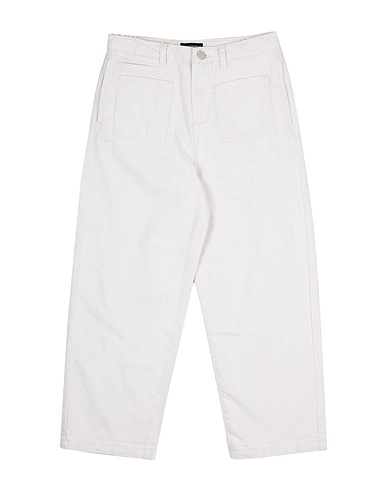 EMPORIO ARMANI Pantaloni jeans Off white 87% Cotone, 13% Lino