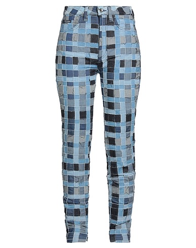 DOLCE&GABBANA Denim trousers Blue 98% Cotton, 2% Elastane, Brass, Calfskin