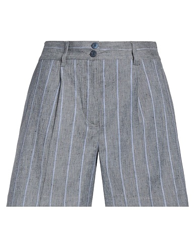 T-JACKET by TONELLO Shorts & Bermuda Grey 58% Linen, 40% Cotton, 2% Elastane