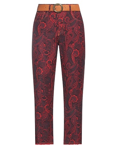 TENSIONE IN Casual trouser Burgundy 97% Cotton, 3% Elastane