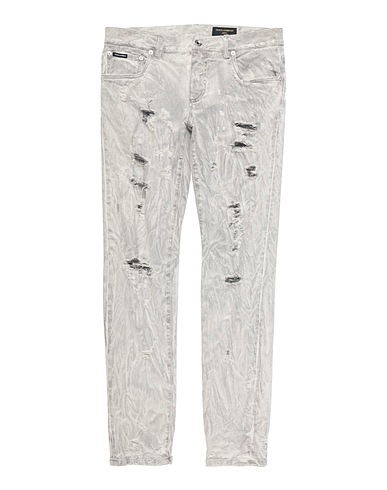 DOLCE&GABBANA Denim trousers Light grey 98% Cotton, 2% Elastane