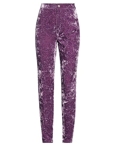 SAINT LAURENT Pantalone Viola 65% Viscosa, 35% Cupro