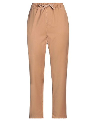 SOLOTRE Casual trouser Camel 62% Polyester, 35% Viscose, 3% Elastane