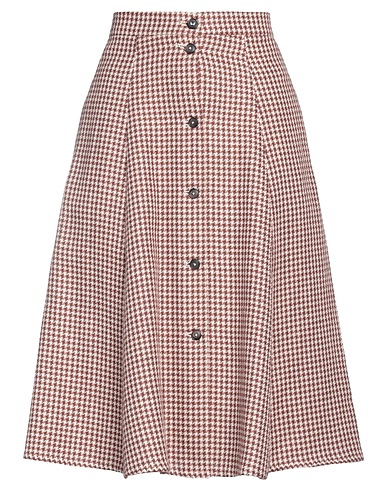BERWICH Gonna midi Marrone 72% Lino, 28% Cotone