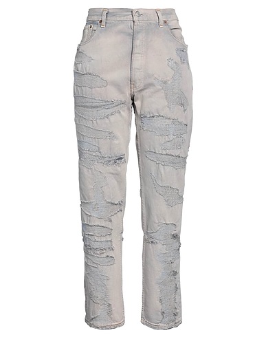 NOT SO NORMAL Denim trousers Grey 100% Cotton
