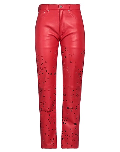 DURAZZI Pantalone Rosso 100% Pelle di agnello