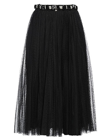 ELISABETTA FRANCHI Midi skirt Black 100% Polyamide, Polyester, Plastic, Glass
