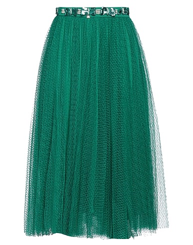 ELISABETTA FRANCHI Gonna midi Verde smeraldo 100% Poliammide, Poliestere, Plastica, Vetro