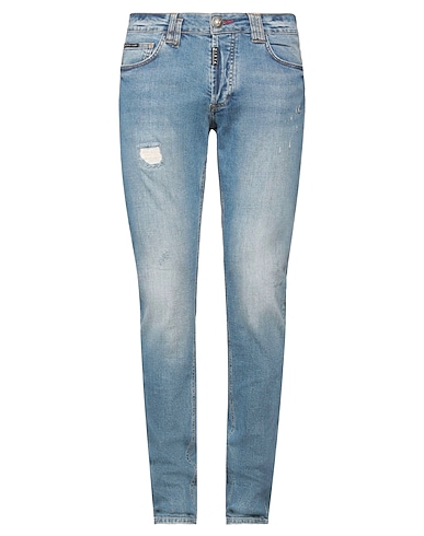 PHILIPP PLEIN Denim trousers Blue 98% Cotton, 2% Elastane