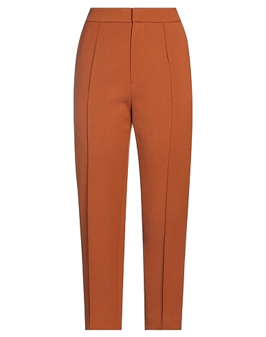 DICE KAYEK Casual trouser Brown 53% Polyester, 46% Virgin Wool, 1% Elastane