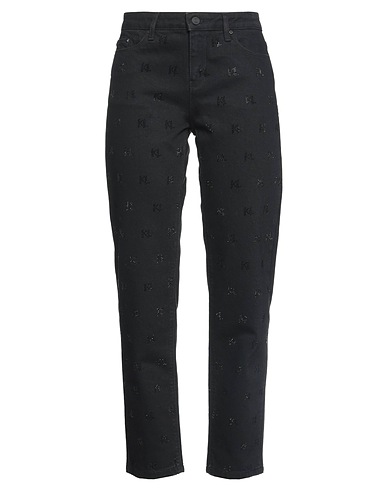 KARL LAGERFELD Denim trousers Black 99% Cotton, 1% Elastane
