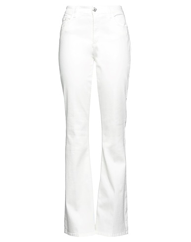 LIU •JO Denim pants White 98% Cotton, 2% Elastane