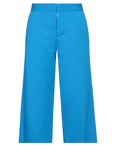 LIVIANA CONTI Casual trouser Azure 49% Cotton, 29% Viscose, 19% Virgin Wool, 3% Elastane