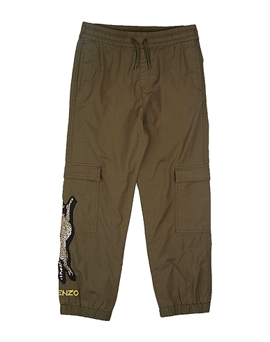 KENZO KIDS Casual trouser Military green 100% Cotton