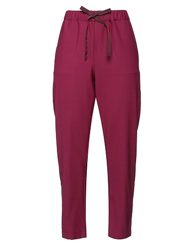 SEMICOUTURE Casual trouser Plum 53% Polyester, 43% Virgin Wool, 4% Elastane
