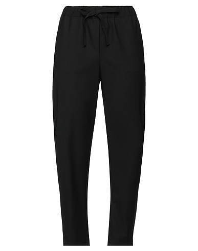 SEMICOUTURE Pantalone Nero 53% Poliestere, 43% Lana Vergine, 4% Elastan