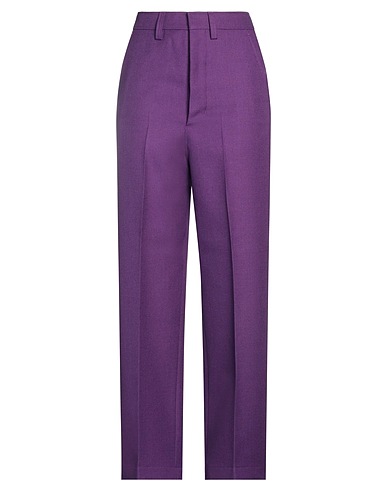 AMI ALEXANDRE MATTIUSSI Casual pants Purple 100% Virgin Wool