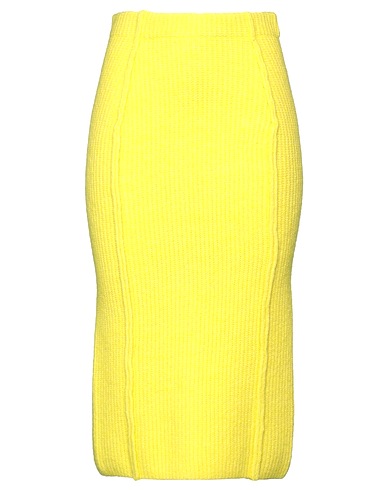 REMAIN BIRGER CHRISTENSEN Midi skirt Yellow 50% Polyester, 19% Acrylic, 13% Wool, 13% Alpaca wool, 5% Elastane