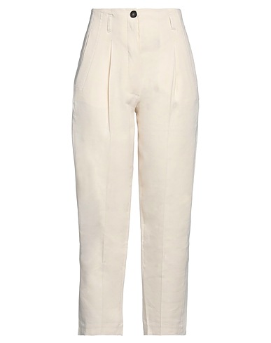 TELA Casual trouser Ivory 50% Viscose, 48% Linen, 2% Elastane