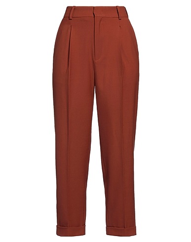 FEDERICA TOSI Casual trouser Brown 52% Polyester, 43% Virgin Wool, 5% Elastane