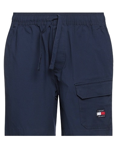 TOMMY JEANS Shorts & Bermuda Navy blue 82% Cotton, 16% Linen, 2% Elastane