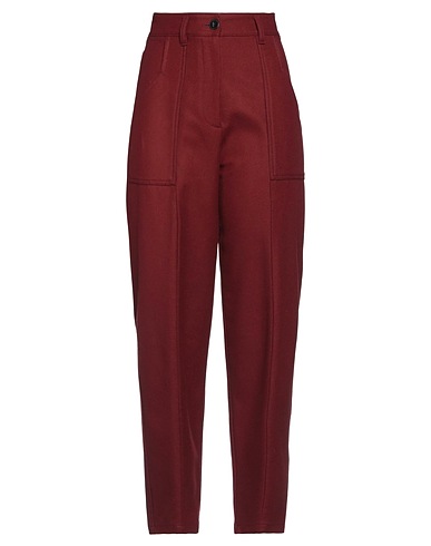 FORTE_FORTE Casual trouser Burgundy 80% Wool, 20% Polyamide