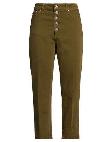 DONDUP Denim trousers Military green 98% Cotton, 2% Elastane