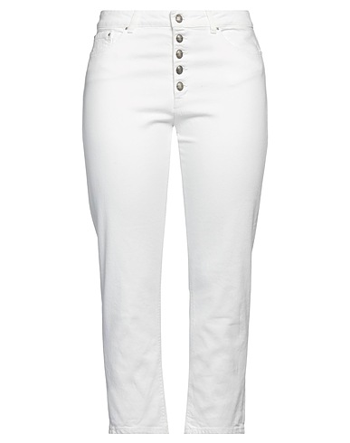 DONDUP Denim trousers White 98% Cotton, 2% Elastane