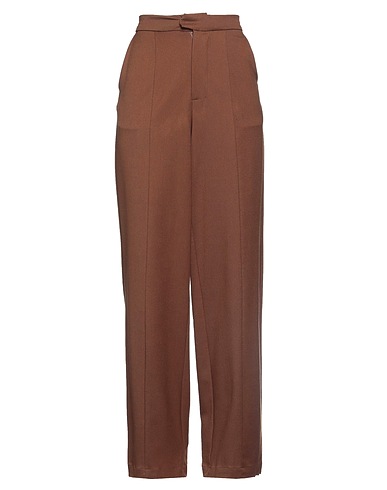 WEILI ZHENG Casual trouser Brown 80% Viscose, 20% Wool