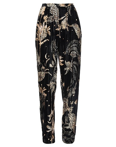 FORTE_FORTE Casual trouser Black 81% Viscose, 10% Polyamide, 9% Silk