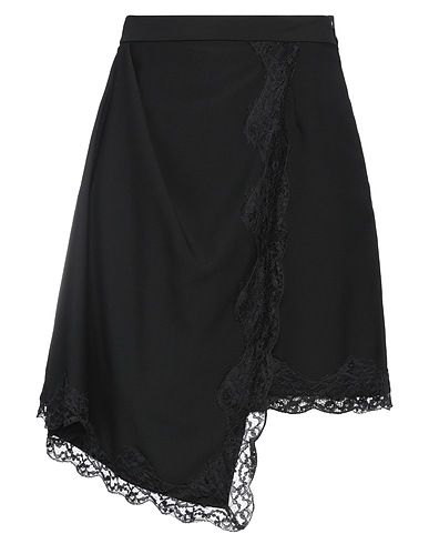 MCQUEEN Mini skirt Black 100% Wool, Polyamide, Viscose