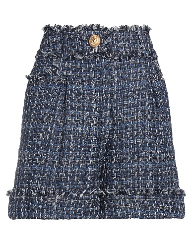 BALMAIN Shorts & Bermuda Blue 38% Polyamide, 31% Cotton, 15% Viscose, 11% Polyester, 5% Linen
