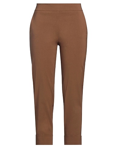 AVENUE MONTAIGNE Casual trouser Brown 75% Viscose, 22% Polyamide, 3% Elastane